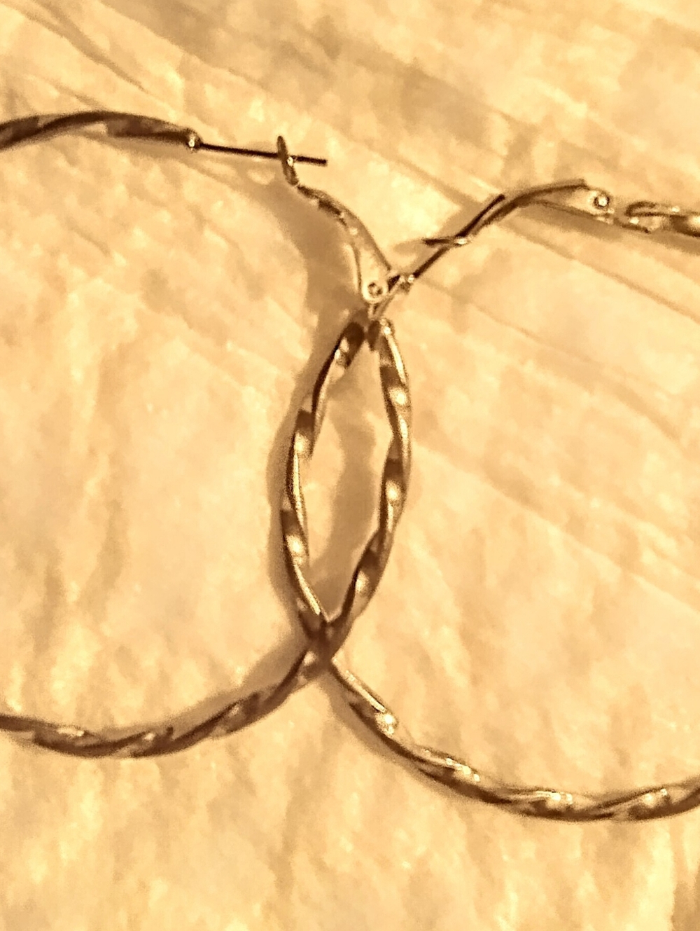 Silver Twisted Hoop Earrings - Women Jewelry